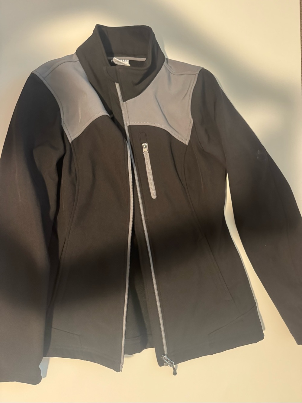 Magellan Outdoors Black Jacket with Gray Shoulder Panels